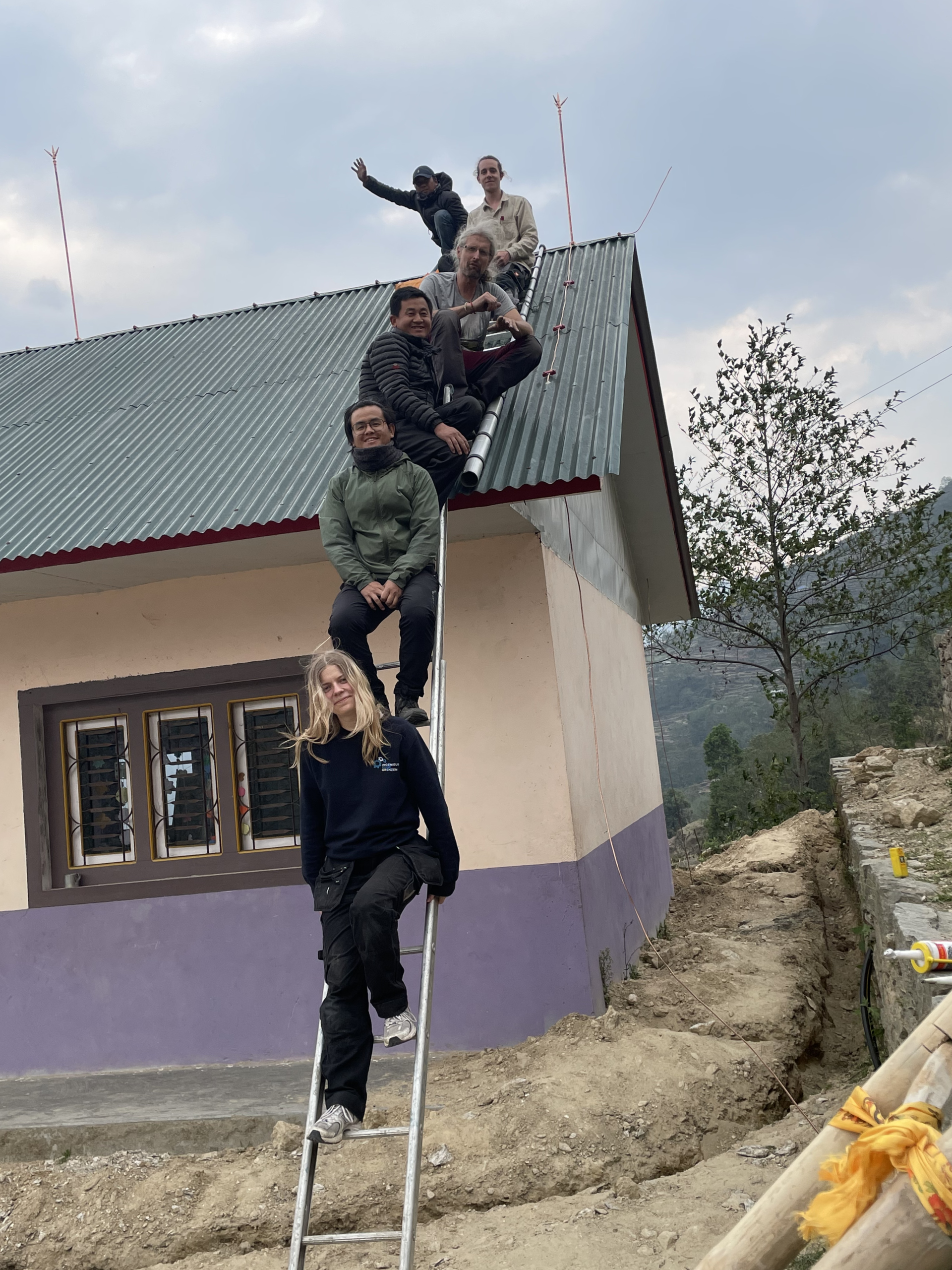 Gruppenbild nach Blitzschutzinstallation