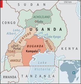 Uganda - Politische Karte des 18. Jahrhunderts