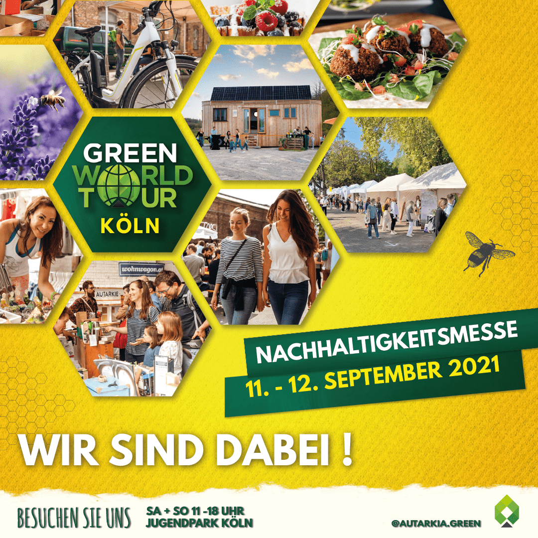Werbeplakat der Green World Tour in Köln vom 11. bis 12. September 2021