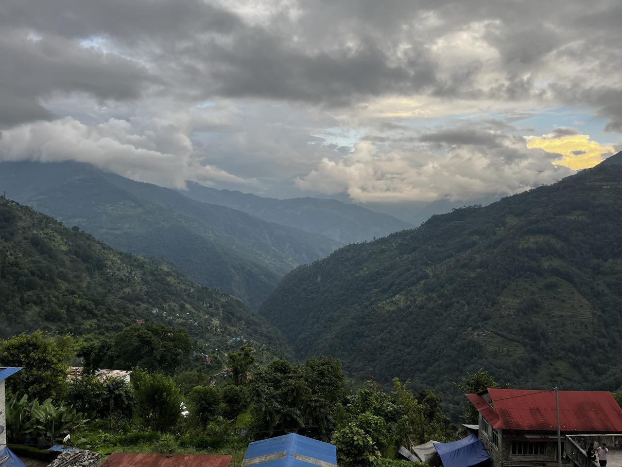 Overview over Kanku Valley in Nepal