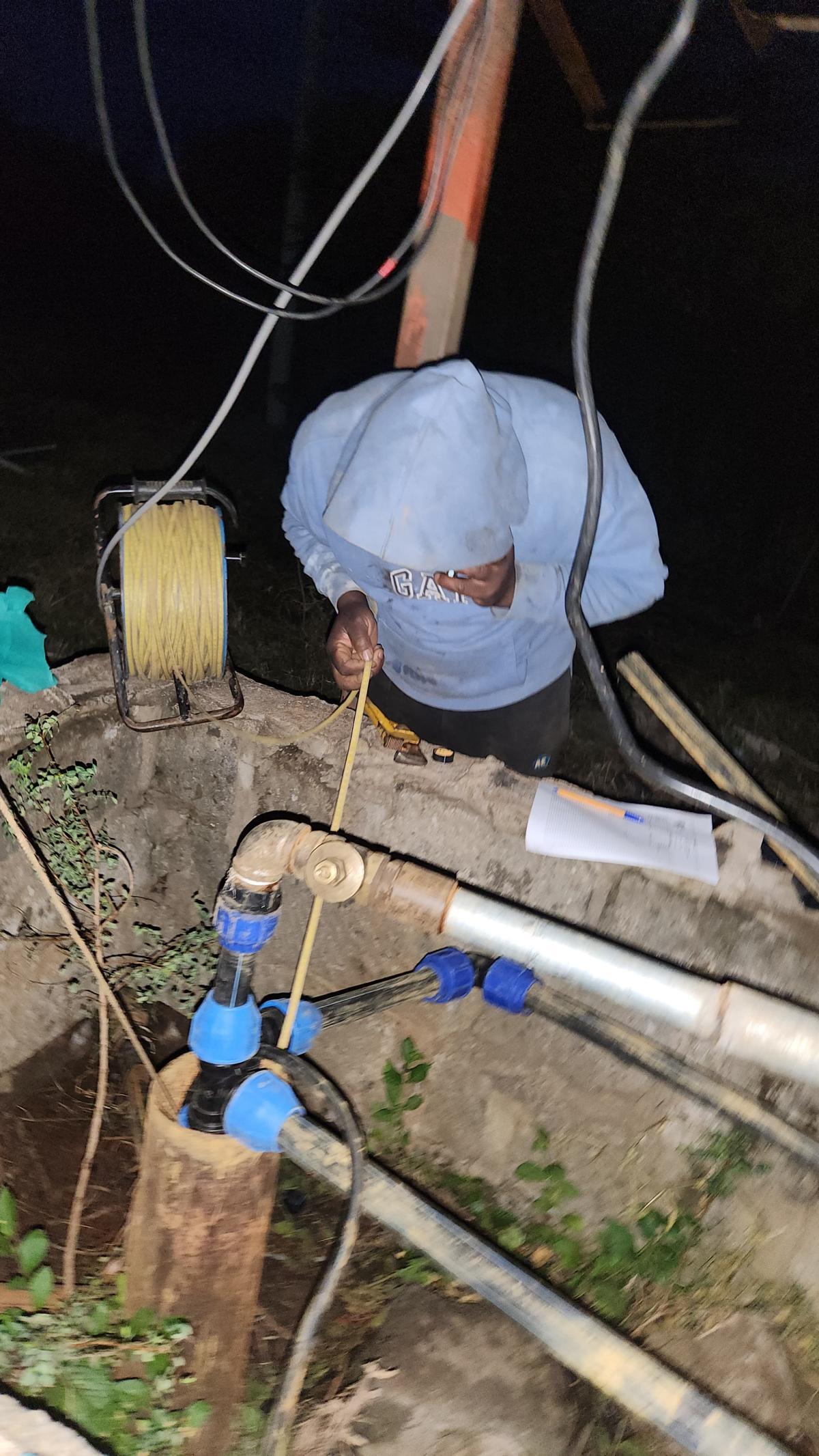 Pumpversuch in der Nacht
