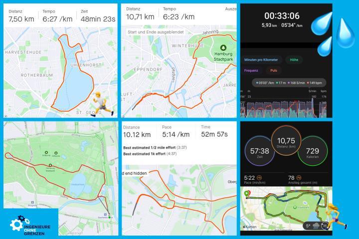 Strecken vom Run4Water in Hamburg