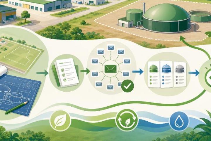 Schema einer Auftragsvergabe für eine Biogasanlage
