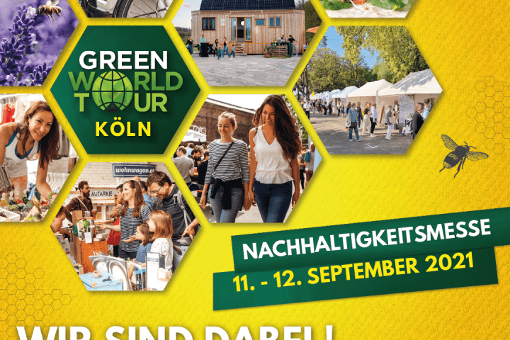 Werbeplakat der Green World Tour in Köln vom 11. bis 12. September 2021