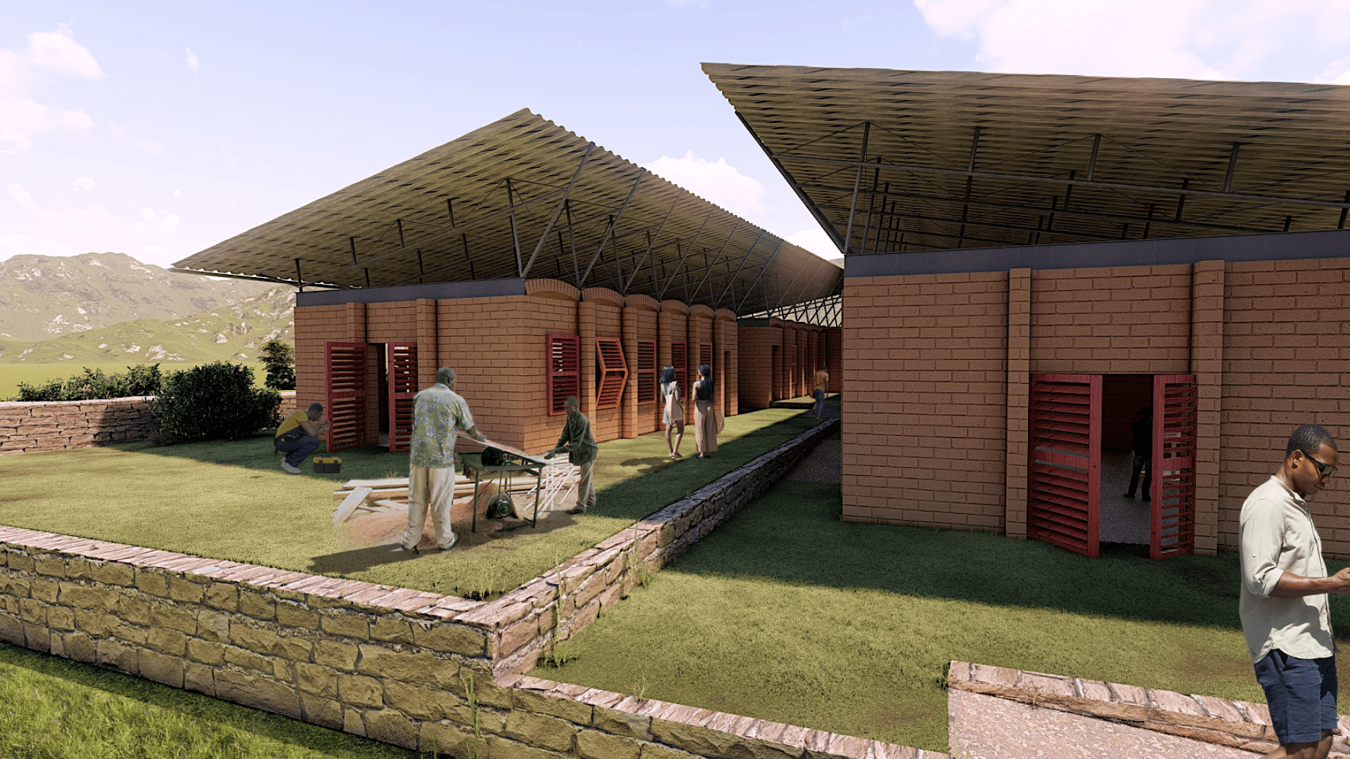 [UGA-IOG19] Erster Entwurf der Schule (gerendert).
